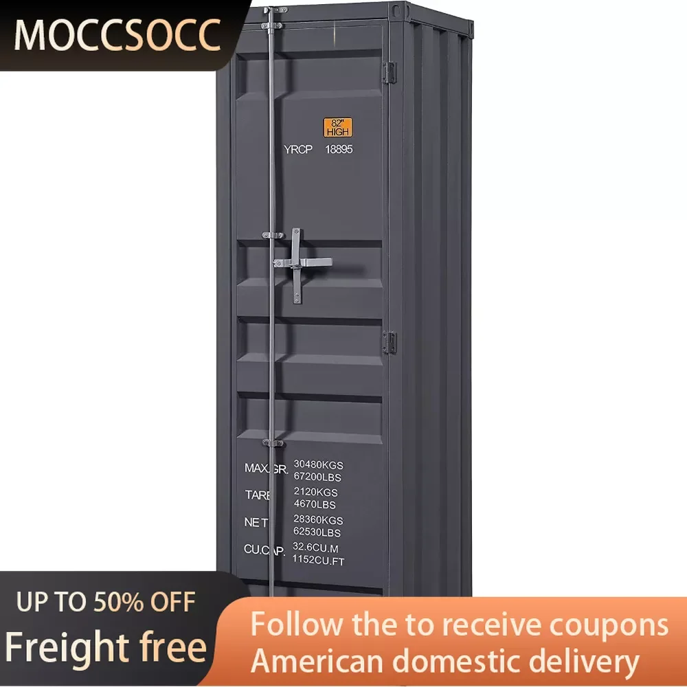 

Cargo Wardrobe Armoire With 1 Door in Gunmetal Freight Free Wardrobes Closet Organizer Open Closets Dressing Rooms Cupboard Home