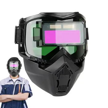 Casco per saldatura Oscuramento automatico Protezione per saldatura traspirante Protezione per il viso per saldatore Cappuccio protettivo per saldatura per lucidatura