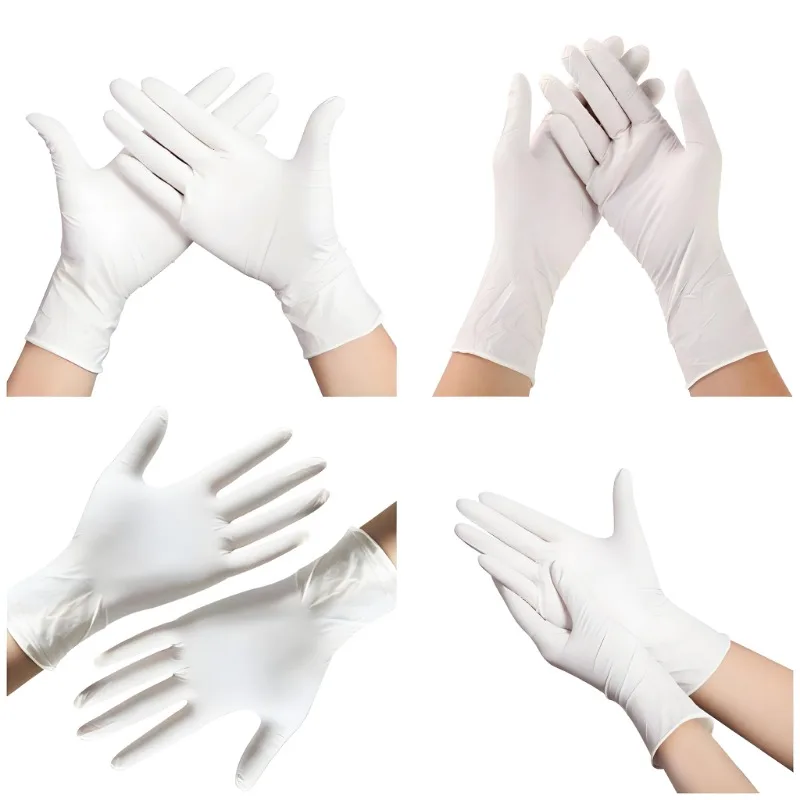 50PCS White Nitrile Gloves Disposable Household Cleaning Nitrile Gloves Suitable for Food Processing Beauty Hairdressing Tools 3