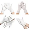 50PCS White Nitrile Gloves Disposable Household Cleaning Nitrile Gloves Suitable for Food Processing Beauty Hairdressing Tools 3
