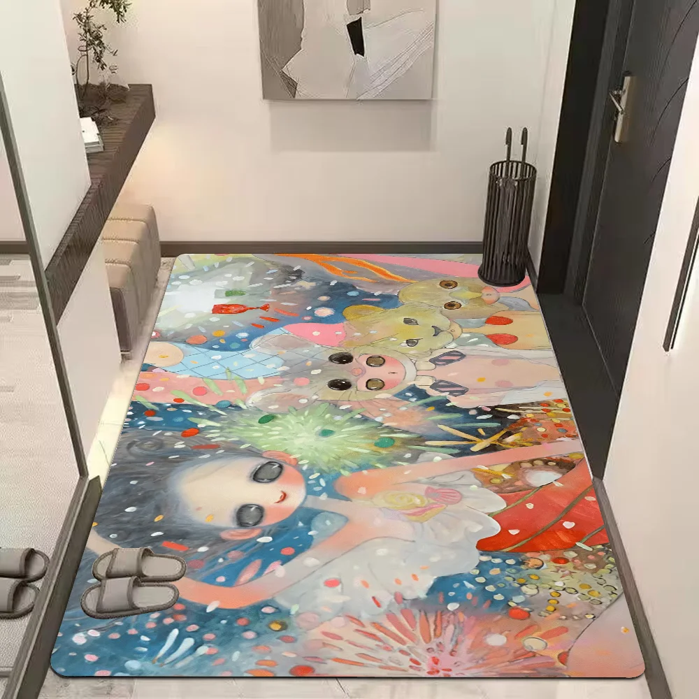 Aya Takano art Kitchen Mat Kids Room Bedroom Decoration Balcony Anti-Slip Doormat Living Room Alfombra 4