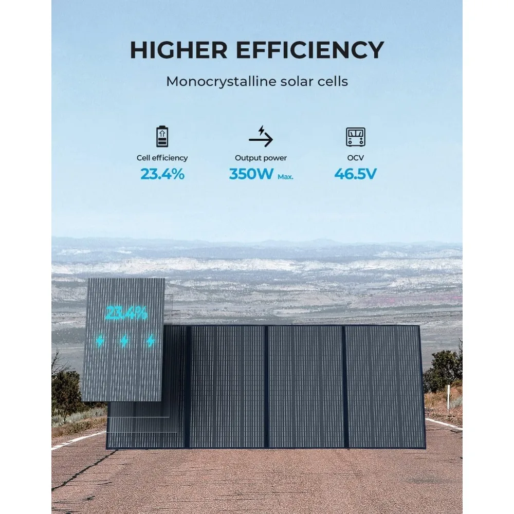 Portable Power Station AC200L Equipped with 350W Solar Panels, 2048Wh LiFePO4 Batteries, and 4 2400W AC Power Sockets 6