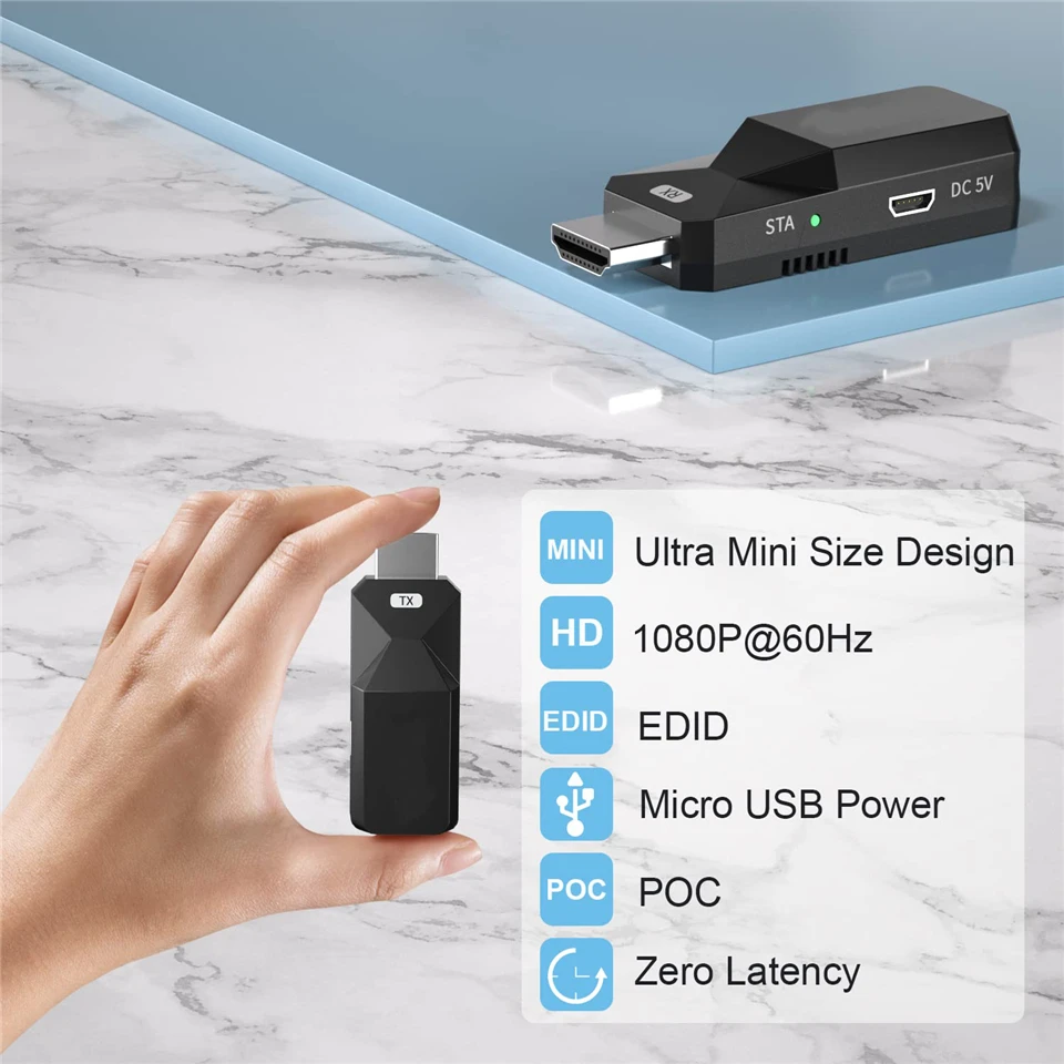 2024 50M HDMI Over IP Network Extender 1080P HDMI Transmitter by RJ45 CAT5e CAT6