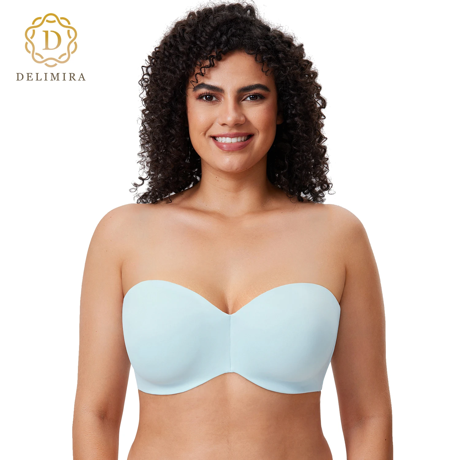 DELIMIRAWomensStraplessBraSiliconeFreeforBigBustedMinimizer