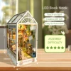 DIY Book Nook Wooden Miniature Model Kit Sylvia Garden Bookend Assembled 3D Puzzle Light Bookshelf Home Decor Friends Gifts 5