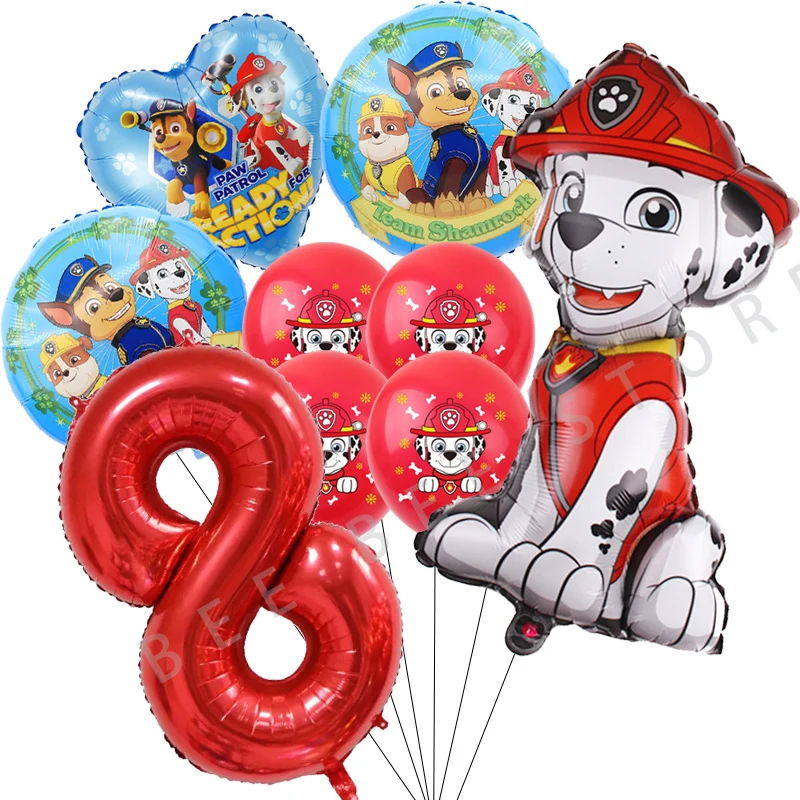 thumbnail image 5 of Globos decorativos para fiesta de cumpleaños de Paw Patrol, juego de globos número 1 y 2 de 32 pulgadas para niños y niñas, baby shower, 5 of 5