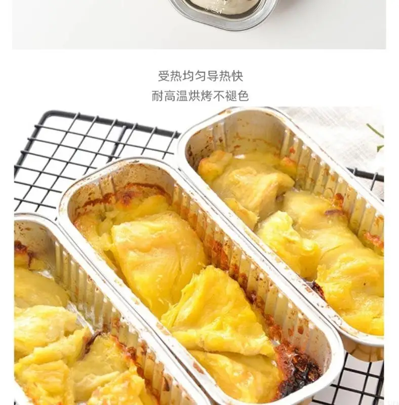 A3PA 5 Pieces Tin Foil Boxes Foil Baking Pans Tin Trays Barbecue Boxes