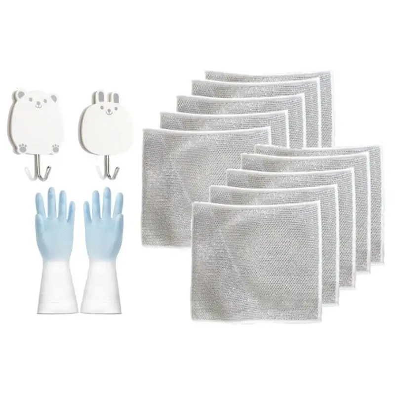 

Multipurpose Wire Dishwashing Rags Non-Stick Oil Washing Kitchen Towel Reusable Dishes Cleaning Rag Kitchen Pots napkins