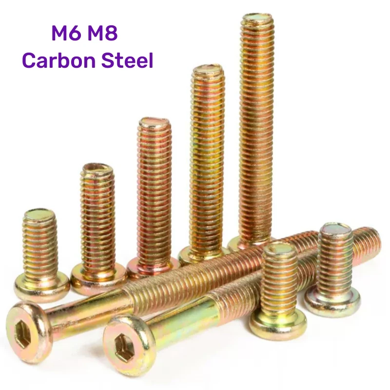 M6 M8 Metric Thread Hex Socket Furniture Screws Flat Head Allen Cap