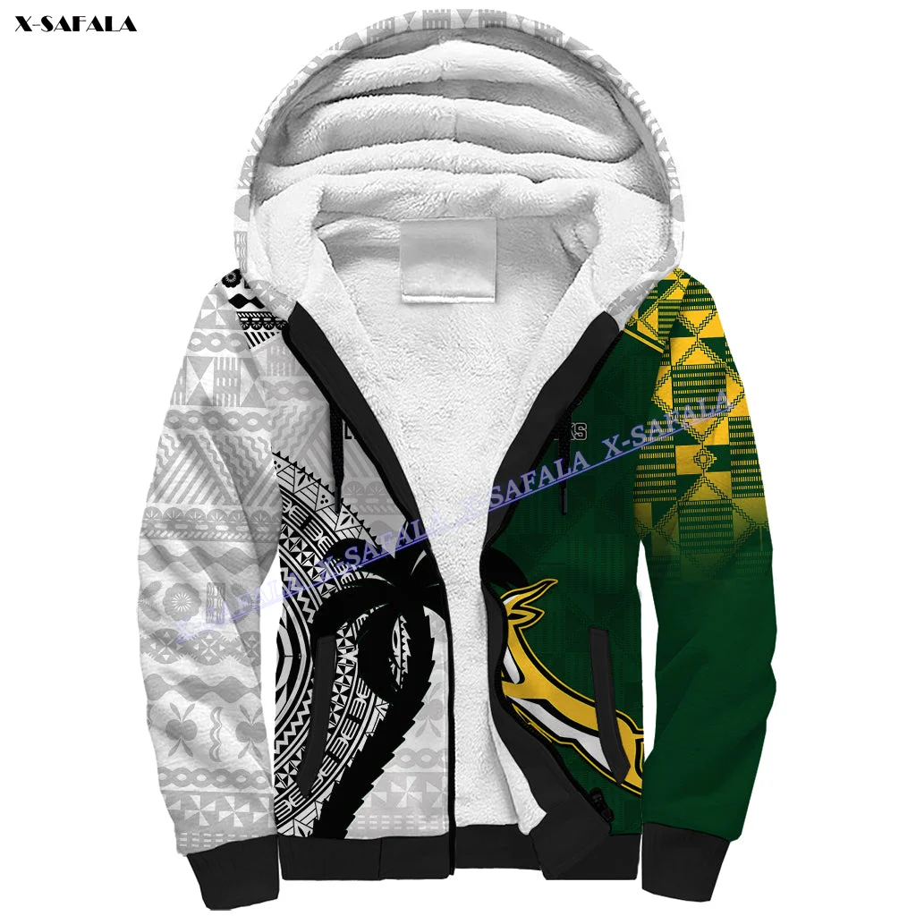 

Africa Tapa FIJI Go Fijian Rugby 3D Print Men Warm Thick Fleece Zipper Hoodie Jacket Windproof Pullover Coat Hooded Outwear