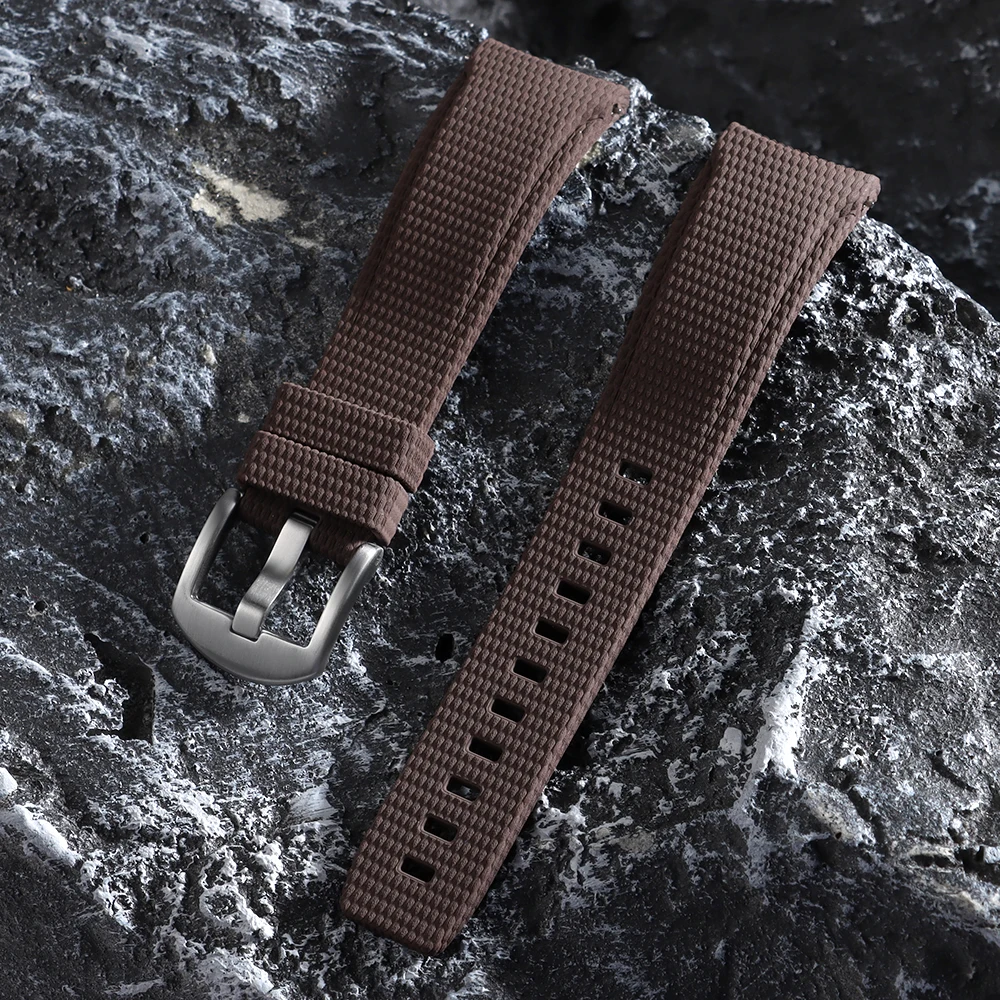 Enhanced FKM Rubber Quick Release Curved End Watch Strap - 20mm, 21mm, 22mm