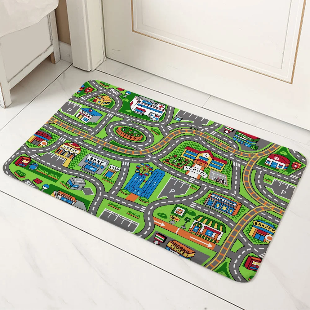 

Коврик для ног в ванную, с изображением городской дороги