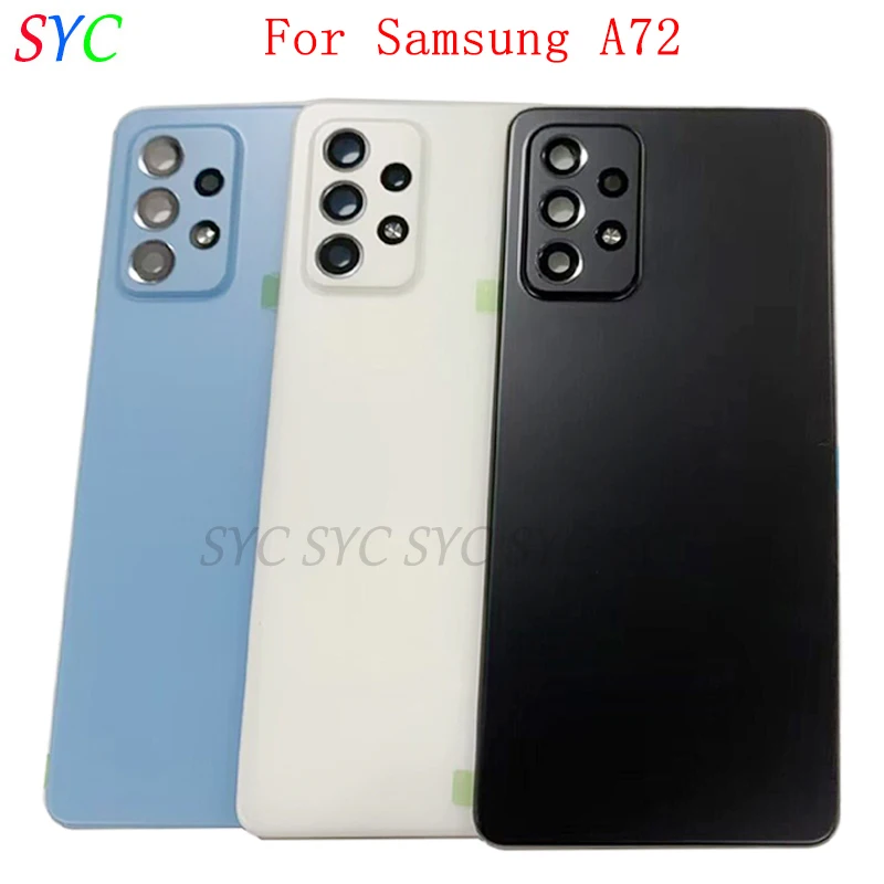 

Rear Door Battery Cover Housing Case For Samsung A72 A725 Back Cover with Camera Lens Logo Repair Parts