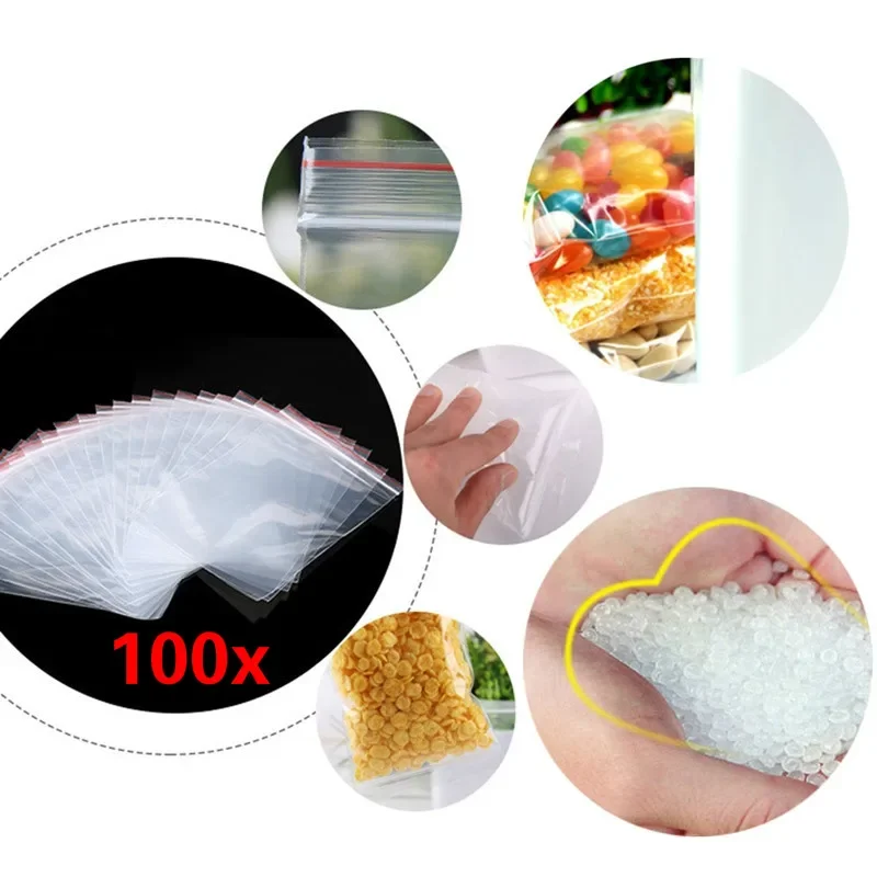 100Pcs/Pack Thickness 0.05mm Small Plastic Bags Reclosable Transparent Bag Shoe Bag Vacuum Storage Poly Clear Bags mylar bag vacuum seal bags plastic zip lock bags vacuum bags plastic packaging bags