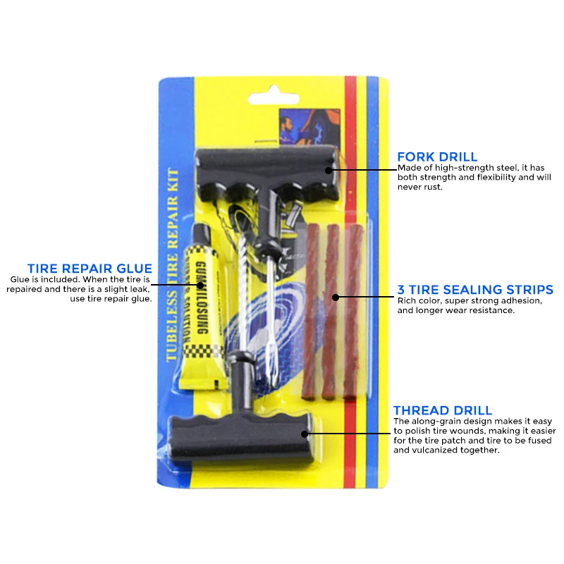 1pcs Car tire repair kit, bicycles, trucks, motorcycles, set tools, tire puncture,foreskin, glue, garage tool accessories