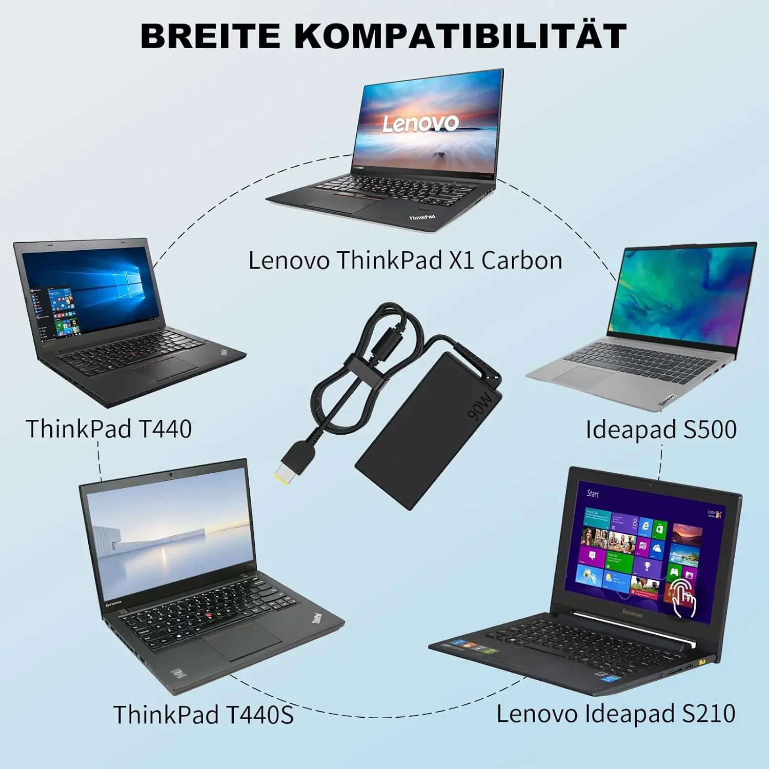 Versatile 90W 20V 4.5A Laptop Power Adapter