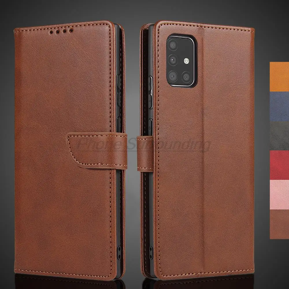

Wallet Flip Cover Leather Case for Samsung Galaxy A51 A 51 Pu Leather Phone Bags Protective Holster Fundas Coque Business