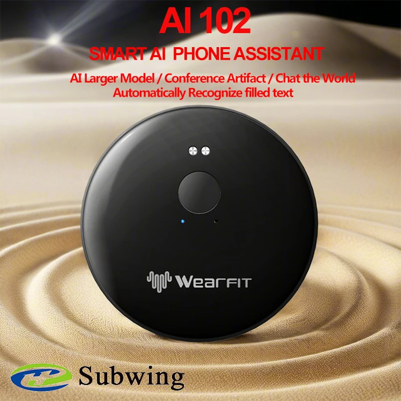 AI 102 Smart AI Phone Assistant Language Voice Translator Bluetooth Portable Audio Photo Recognition Translation