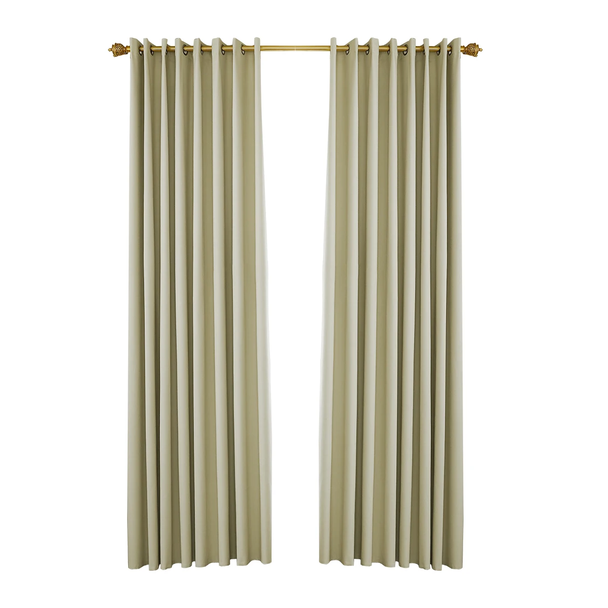 Cortinas opacas para sala de estar, color beige, paneles de cortina de  bloqueo de luz solar con ganchos para dormitorio, tratamiento de ventana  con