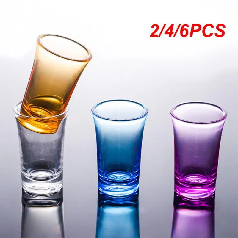 Plastic Shot Glass Bold Club Tumbler Liquor Wedding Wine Glasses Cocktail Pint Vodka Cup 2/4/6PCS Set 6 6x4 3x3