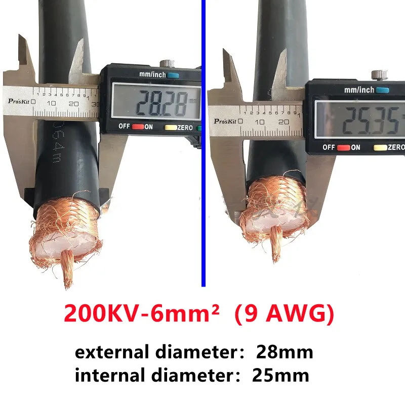 PE 정전기 먼지 제거 고전압 케이블, 분진 제거 스프레이, 고전압 차폐 케이블, 20-150KV, 17-9 awg, 120, 50KV DC