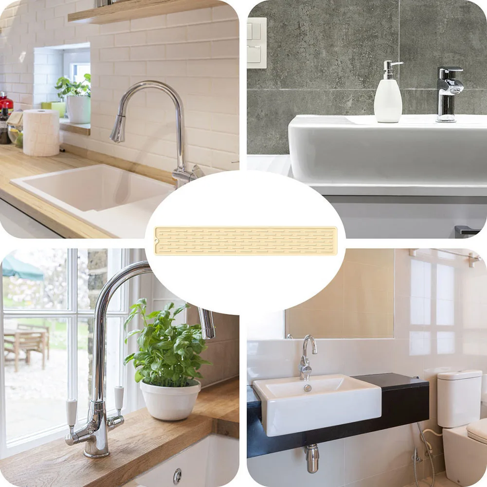 Faucet Splash Catcher Mats Waterproof Cleaning Silicone Drain Pad Heat-insulation Kitchen Gadgets for Home Table Bar Supplies