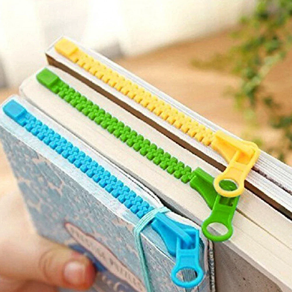 1Pc Creative Zipper Bookmark Kids Funny Reading Book Folder Page Clip Cute Book Mark Novelty Stationery Gift For Boys Girls metal bookmark bookmark page holder bookmarks stationery supplies bookmark holder