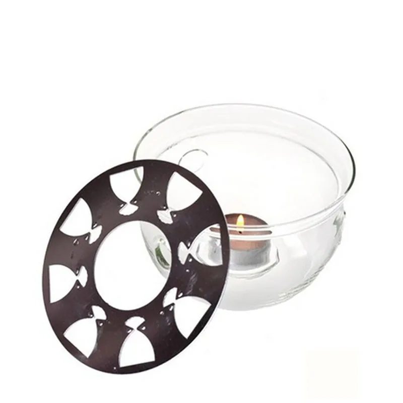 Heat resistant glass tea set round heating base tea warmer tea warmer glass insulation base candle