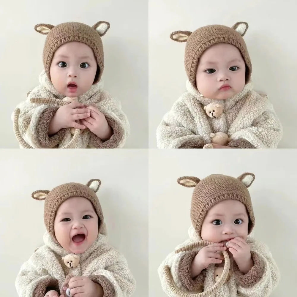Polyester Knitted Beanie Hat for Kids Baby Boy Girl