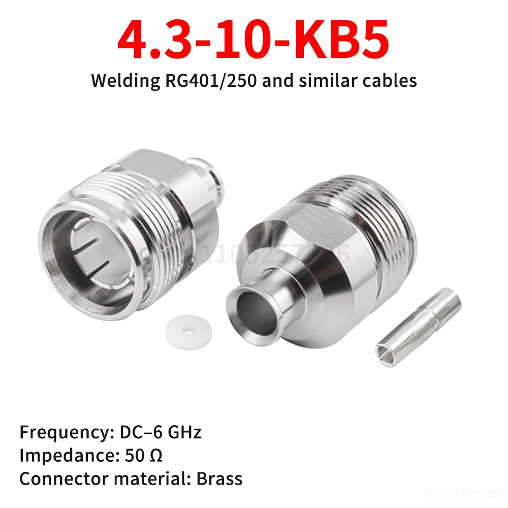 4.3-10-KB5 4310 Lötbarer RG401/250 Halbflexibler Kabelstecker 4310-KB-5 mit niedrigem VSWR (1 Stück)