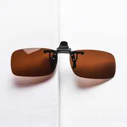 Enhanced Anti-Glare Clip-On Sunglasses with Orange and Yellow Blue Light Lenses (C4 brown polarized)