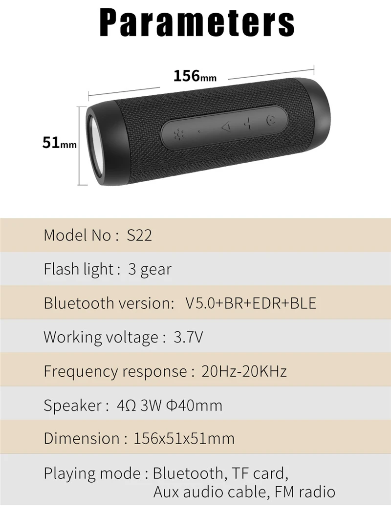 surround sound speakers Zealot S22 Bluetooth Speaker Waterproof Outdoor Wireless Bicycle Sound Box with LED Light Portable Mini Power Bank Hi-Fi Stereo dj speaker