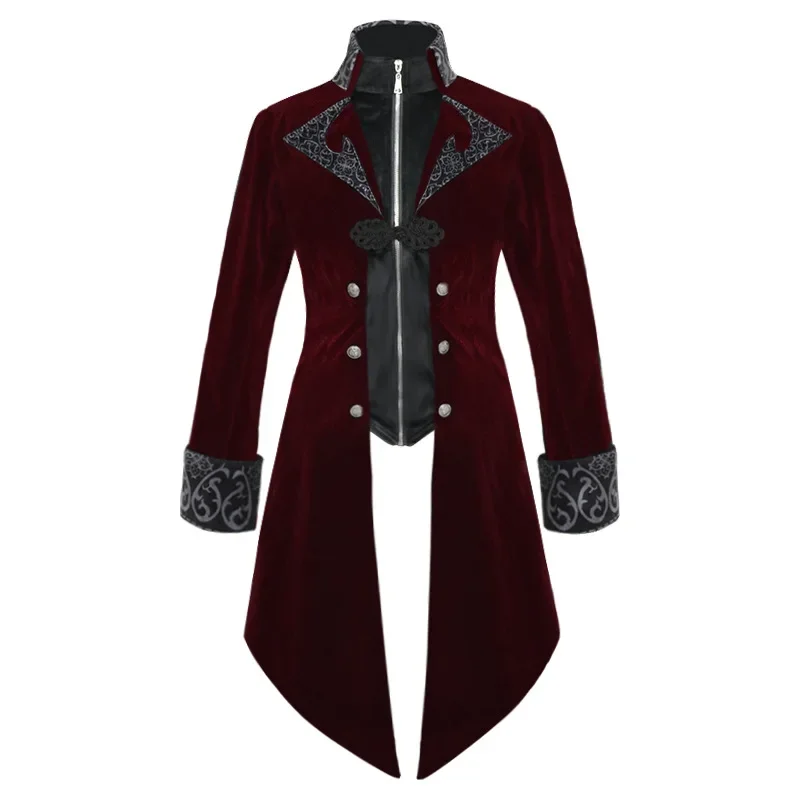 

Medieval Vintage Long Punk Tuxedo Coat For Men