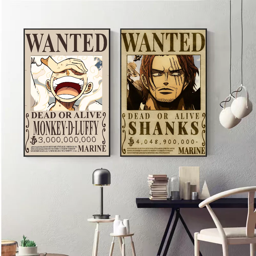 Japan O-One Anime P-Pieces Bounty Classic Movie Posters Vintage Room Bar Cafe Decor Stickers Wall Painting