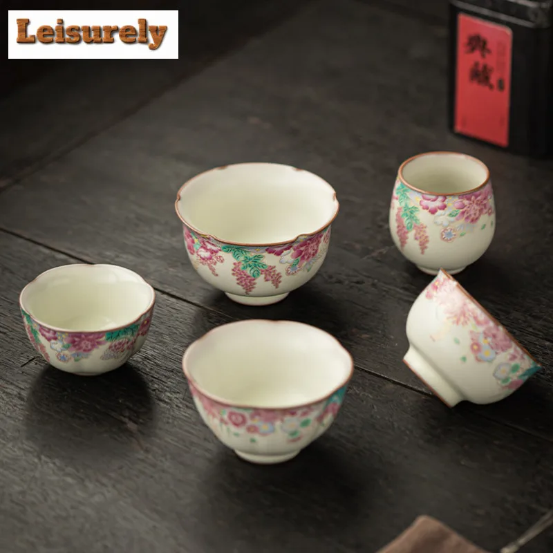 Lard Jelly Small Garden Teacup Retro Tea Bowl Cute Cup Tea-tasting Meditation Cup Chazhan Master Cups Tea Ceremony Supplies Gift