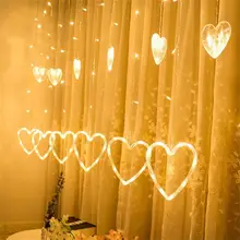 

Heart-shaped Led Light String Love Letter Curtain Lamp Battery Powered Waterproof Decorative Hanging Lights For Bedroom Terraces