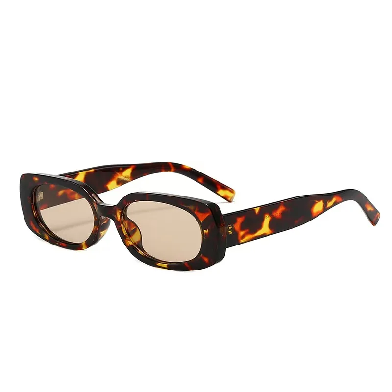 Red Long Rectangle Frame Retro Casual Fashion Ladies Sunglasses