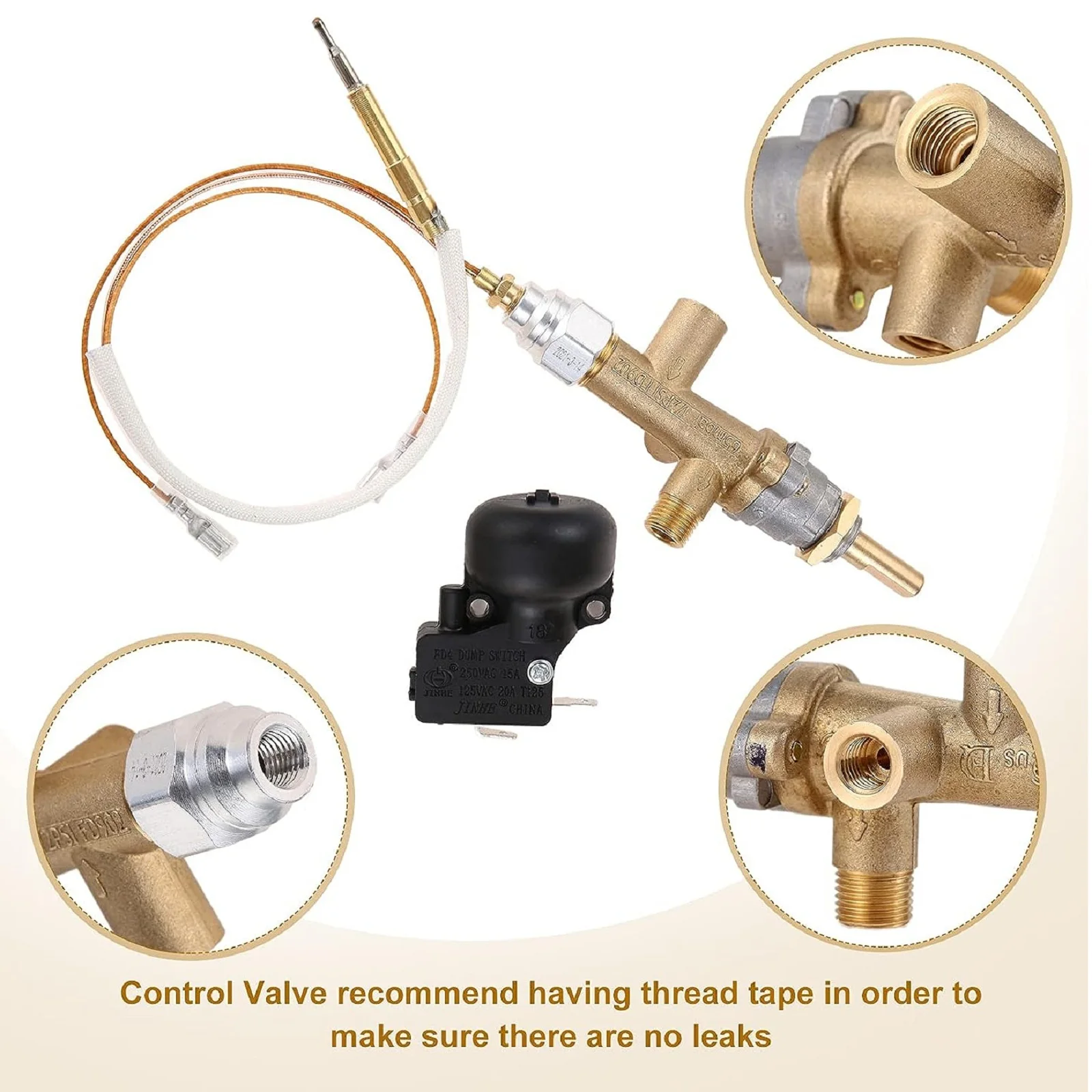 Kit Vanne De Sécurité Pour Parasol Chauffant Gaz - Thermocouple, Interrupteur Anti-basculement