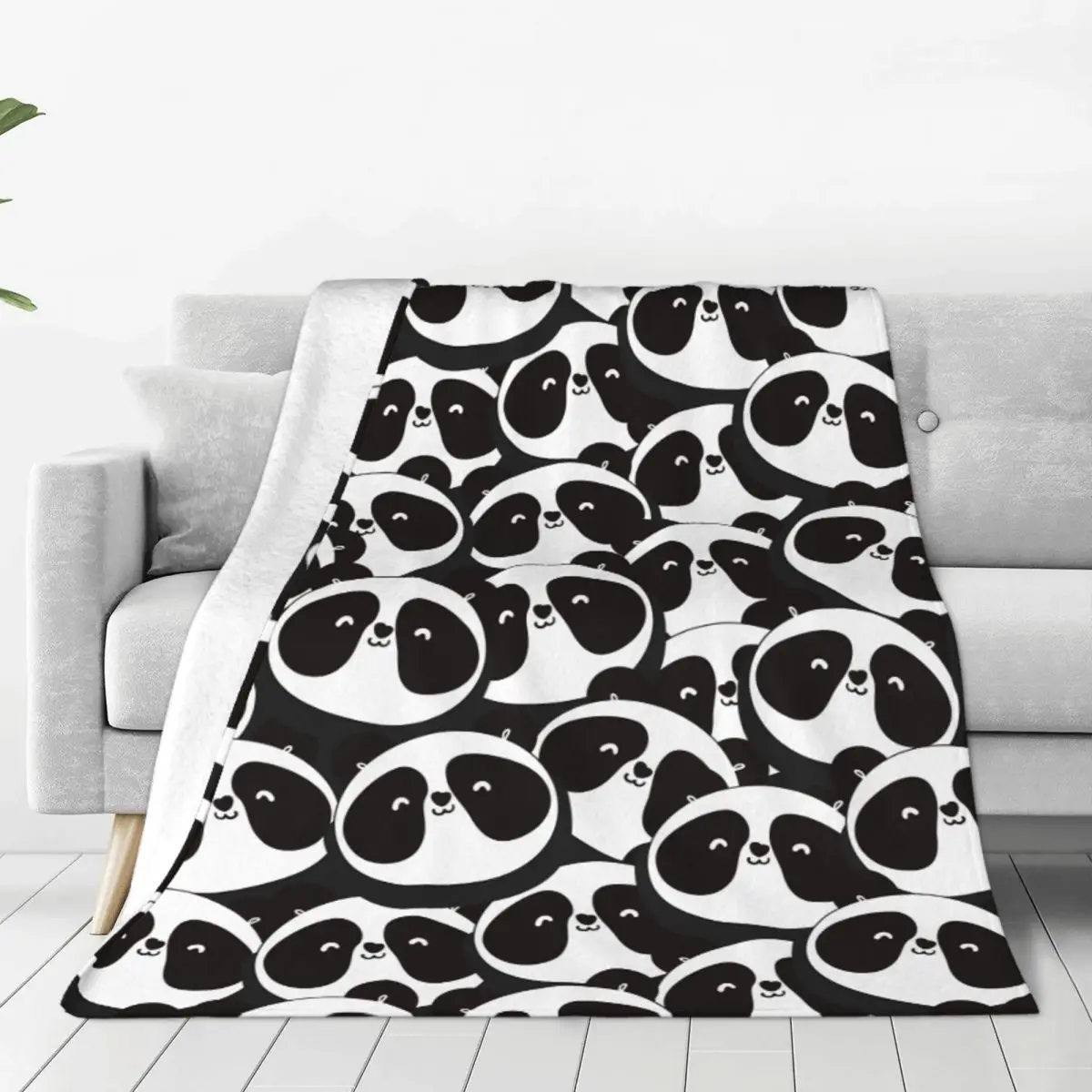 

Cute Panda Cartoon Kawaii Animal Blanket Velvet Spring Autumn Multifunction Soft Throw Blanket for Bedding Couch Bedding Throws