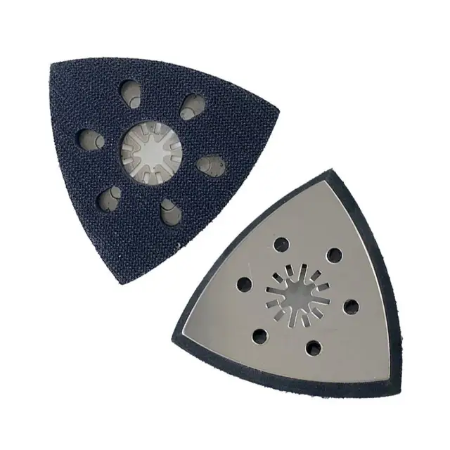90mm Triangular Sanding Pad 6 Holes Quick Release Universal Triangular Sand Saw Blade Woodworking Multi-Tool Sand Base Accessory 1