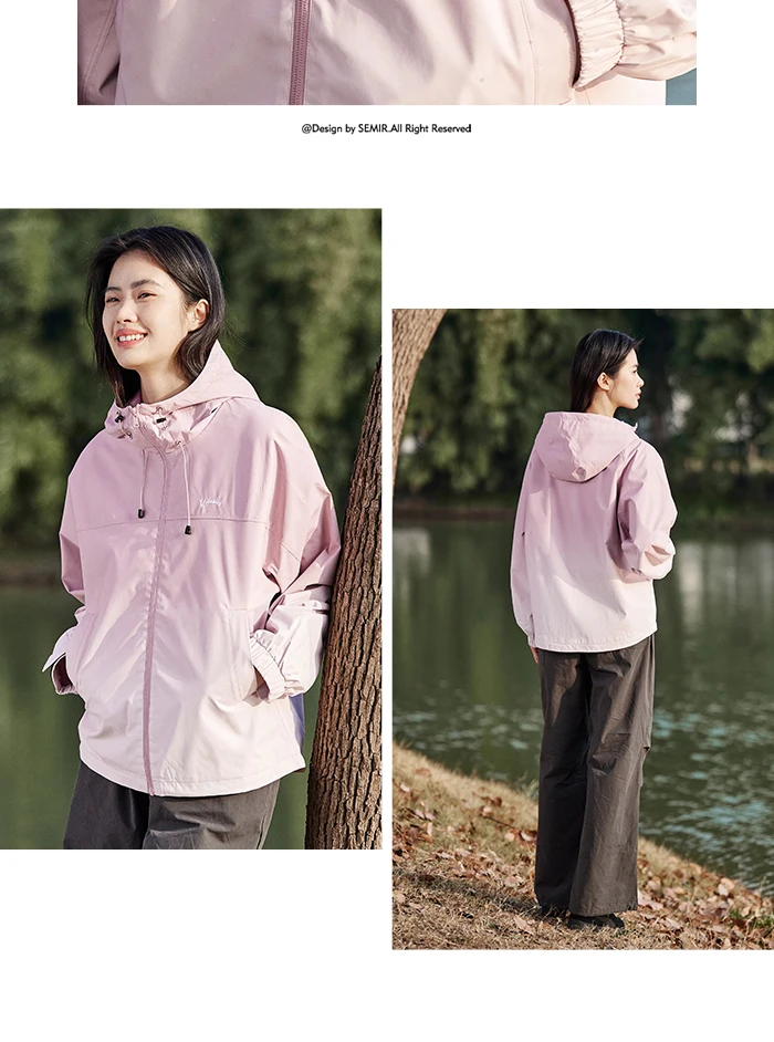 Jacket Women Mid-Length Loose Embroidered Casual And Versatile Spring New Three-Proof Hooded Jacket
