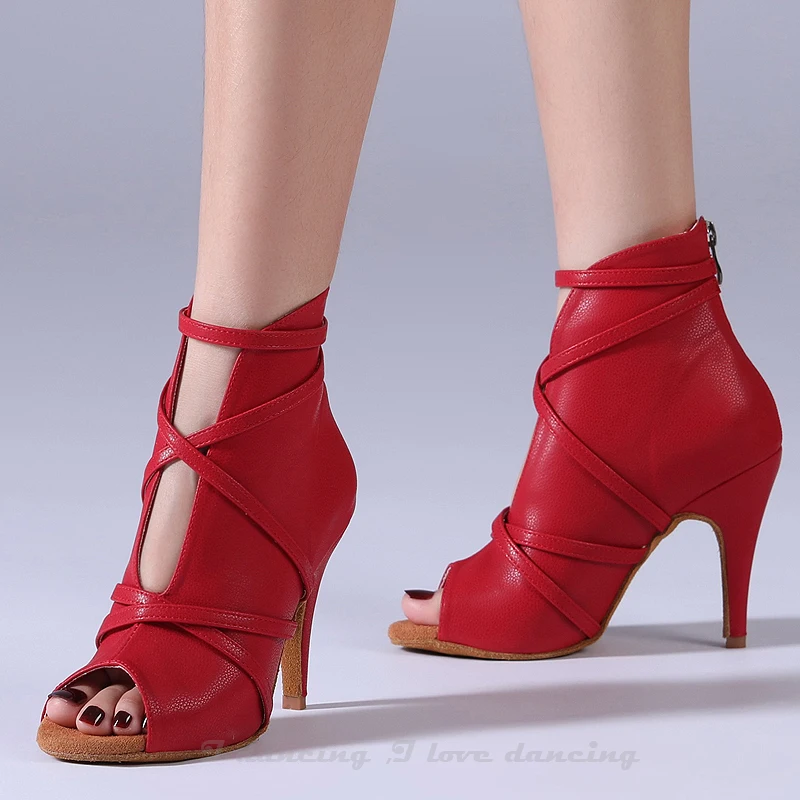 

Женские туфли для латиноамериканских танцев, танцевальные ботинки для вальса, красные кубинские туфли на высоком каблуке, бронзовые популярные туфли для девочек, JuseDanc