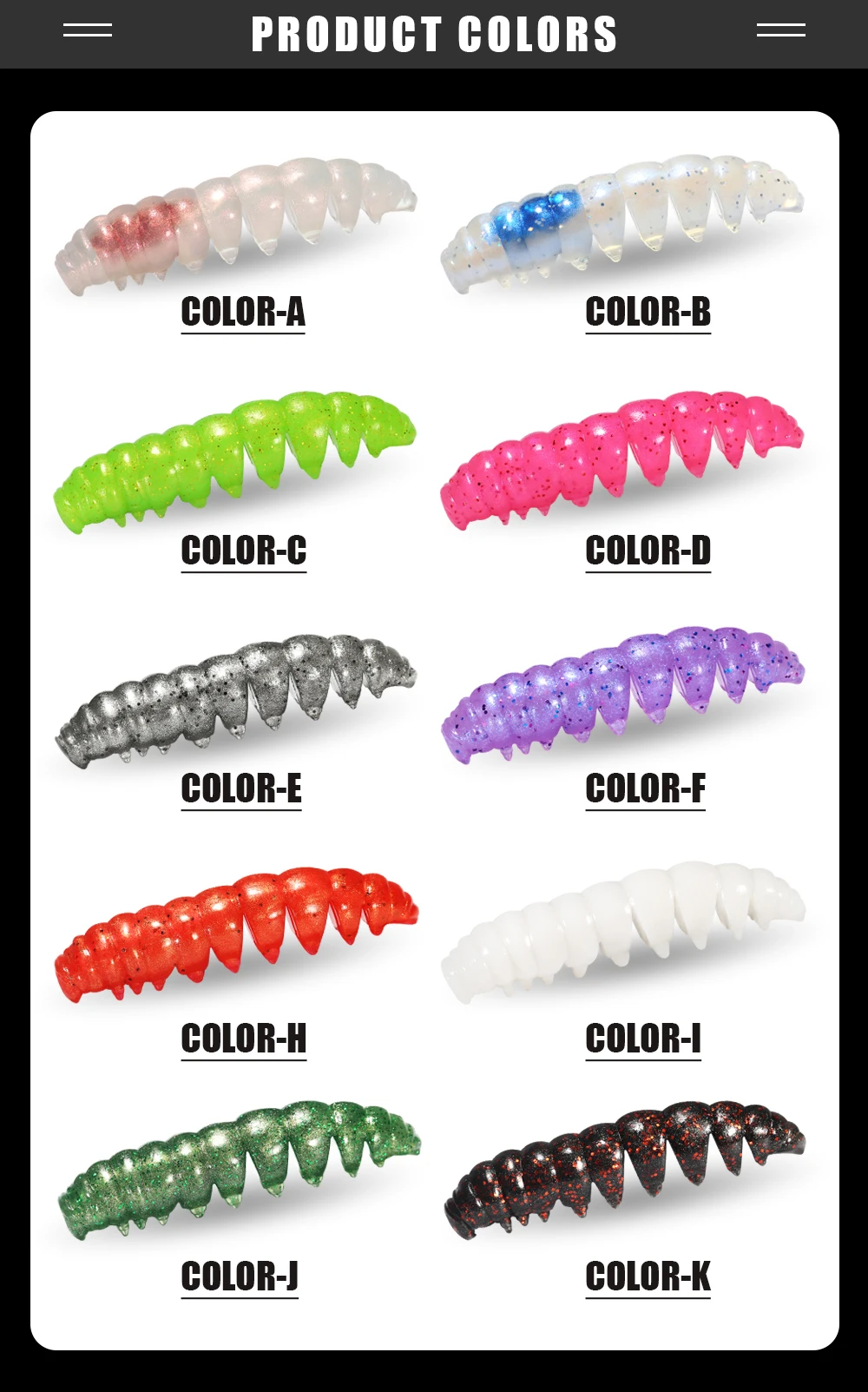 50pcs Worm TPR Floating Soft Plastic Bait Bionic Caterpillar Segemented  Swimbait Fishing Lure For Trout Bass Ned Wacky - AliExpress