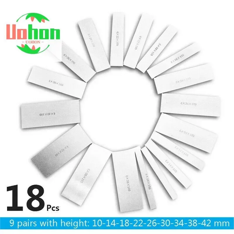 

100x4mm 9pairs High Precision Parallel Set, Parallelism: 0.005mm, Parallel Pad Gauge Block Set Milling Pads Set