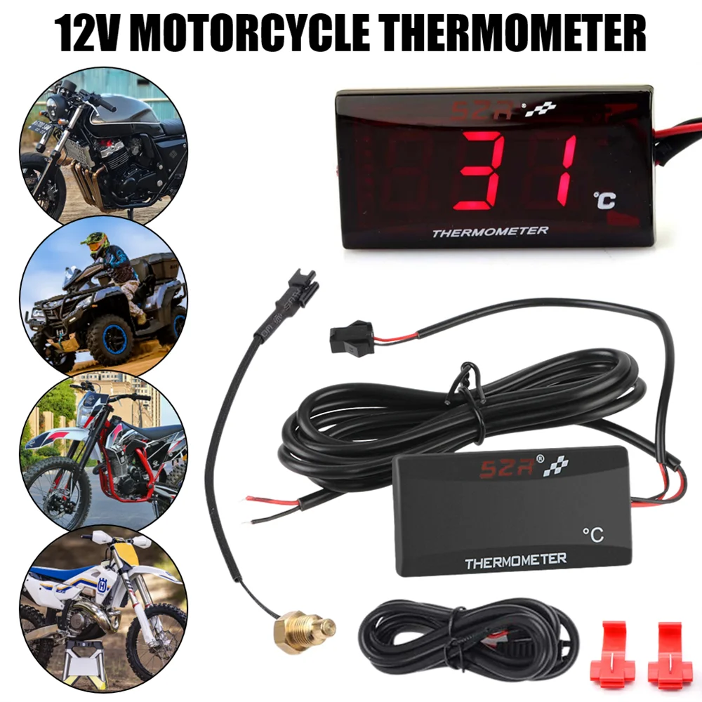 Motorcycle Water Tank Temperature Monitor with Warning Indicator and Sensors