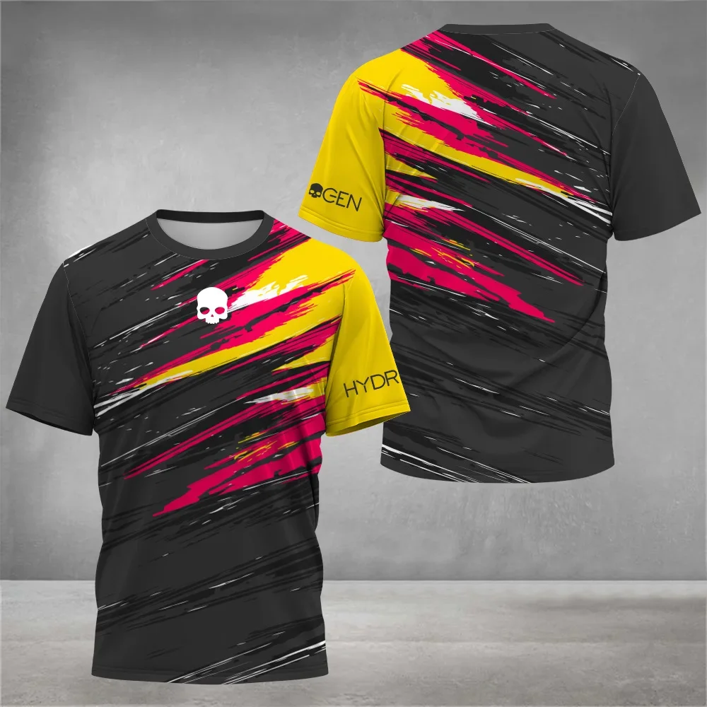 Summer Men's Crew Neck Short Sleeve T-Shirt Colourful Printed Tennis Badminton Running T-Shirt Casual Loose Outdoor Sportswear