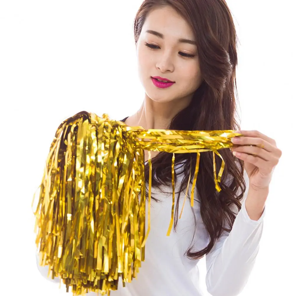 Cheerleader Hand Flower Dance Pom Poms 30cm 2 Holding Ring Football Basketball Soccer Match Pompon Club Sports Cheering Ball
