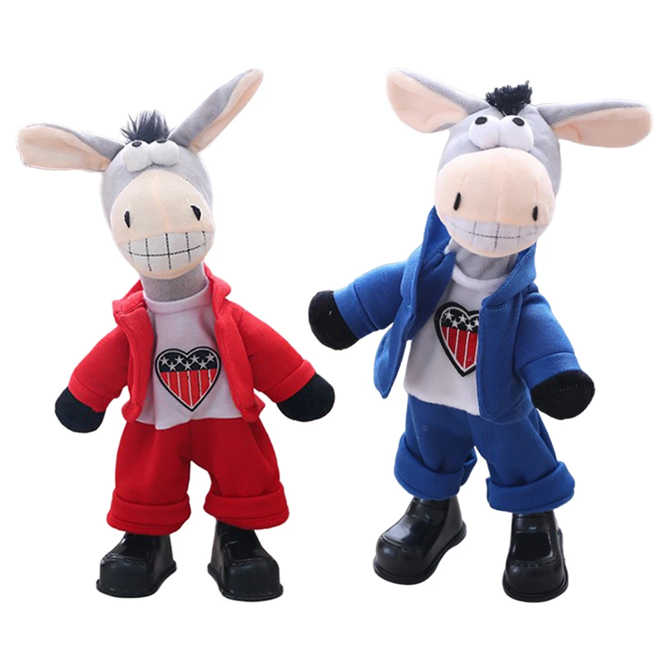 Boneco de boneco de burro brinquedo animal com boca móvel para jogar  contação de histórias na pré-escola ensinando presente de aniversário para  crianças meninos brown 15 polegadas