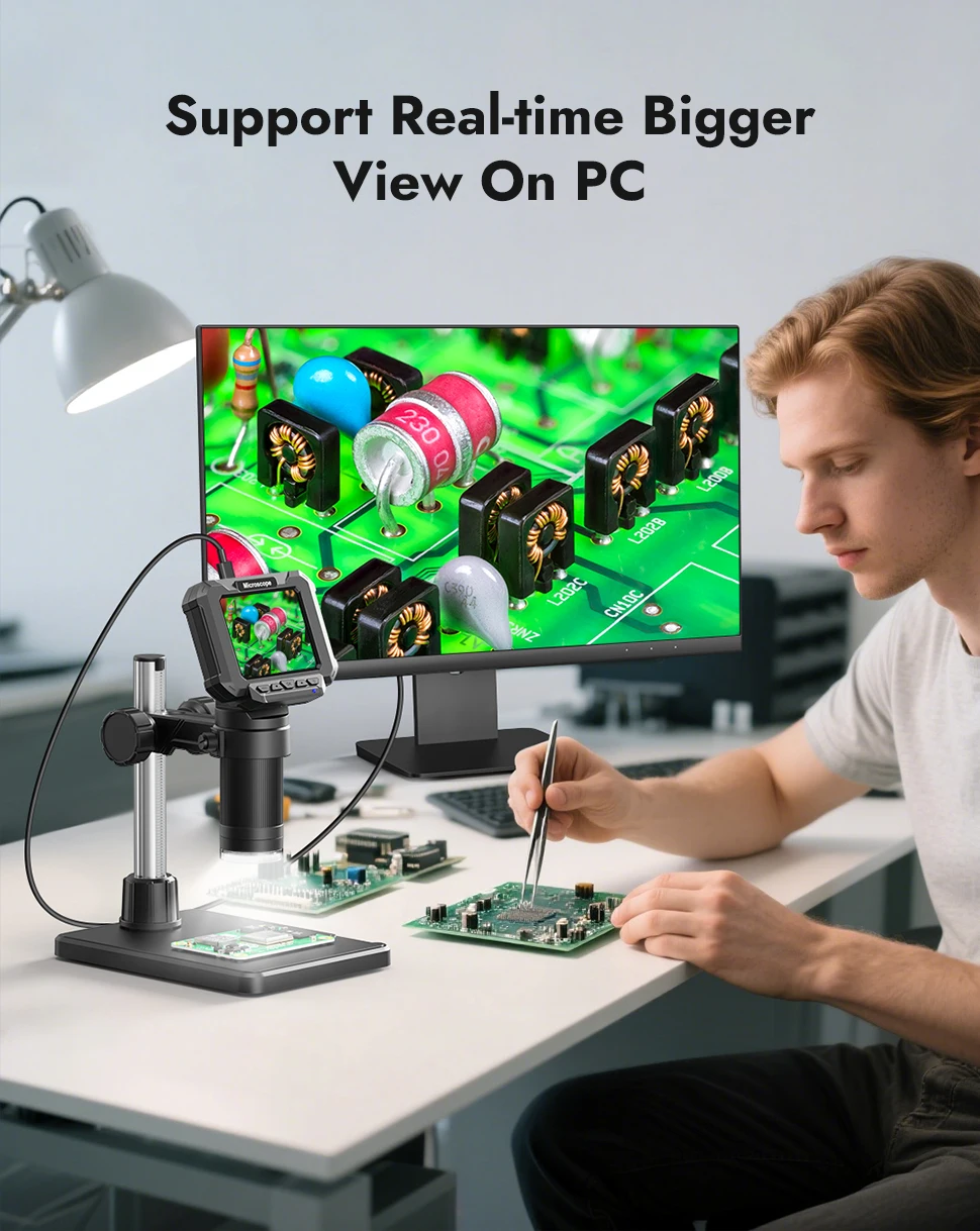 2.8 inch LCD Digital Microscope 1080P USB Magnifier 1000X for Repair Coin PCB Ci