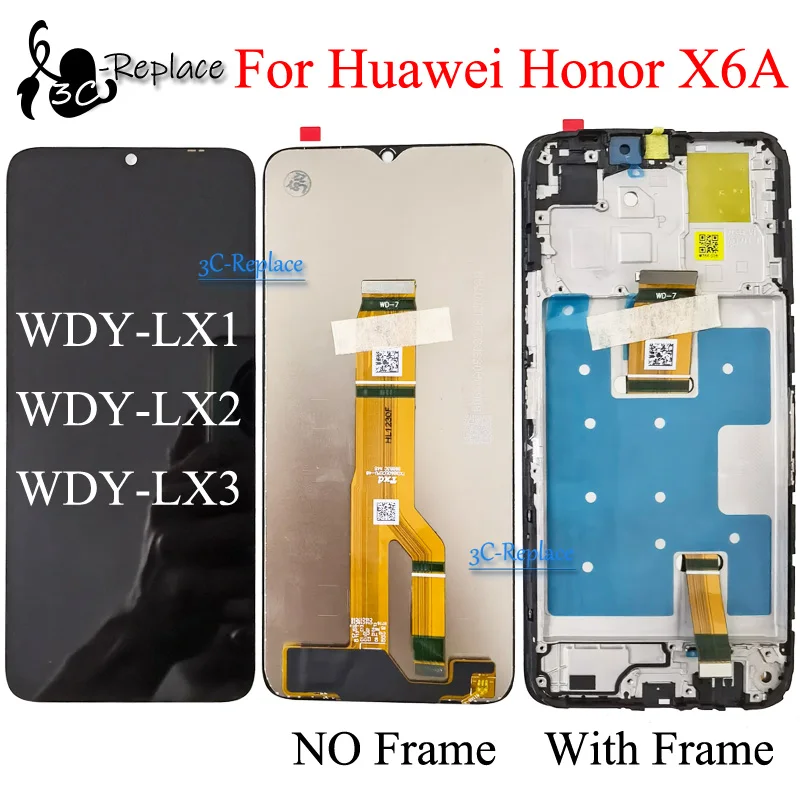 Kit Sostituzione Display LCD Con Cornice Per Honor X6a WDY-LX1 – Include Strumenti E Pellicola Protettiva